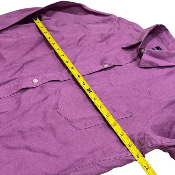 Gap Fuchsia Long Sleeve Buttonup Capsule Lightweight Summer 100% Linen Size XS - Picture 6 of 7